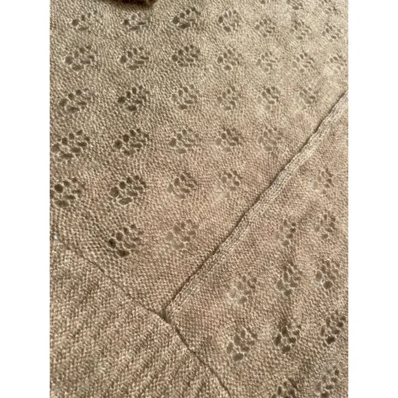 Qi Cashmere Womens Open Front Cardigan XS/S Beige Lightweight - Picture 7 of 10